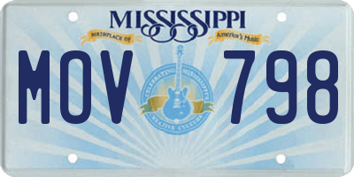 MS license plate MOV798