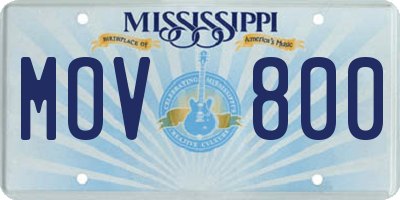 MS license plate MOV800