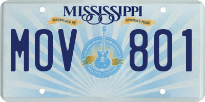 MS license plate MOV801