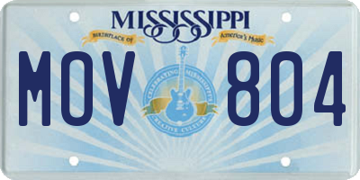 MS license plate MOV804