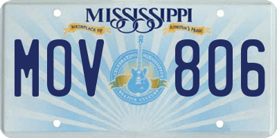 MS license plate MOV806