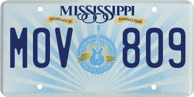 MS license plate MOV809