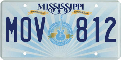 MS license plate MOV812