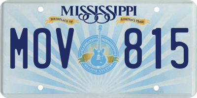 MS license plate MOV815