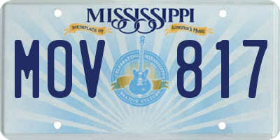 MS license plate MOV817