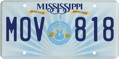 MS license plate MOV818