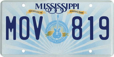 MS license plate MOV819