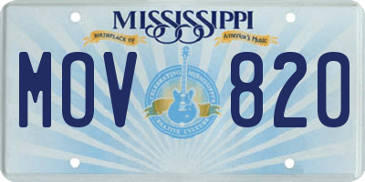MS license plate MOV820