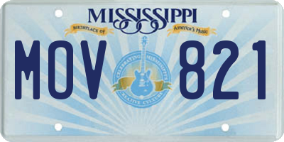 MS license plate MOV821