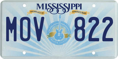 MS license plate MOV822