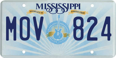 MS license plate MOV824