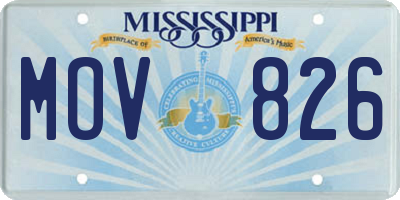 MS license plate MOV826