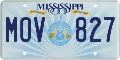 MS license plate MOV827