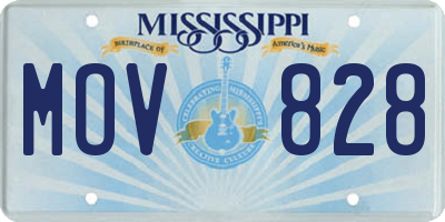 MS license plate MOV828