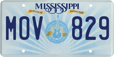 MS license plate MOV829