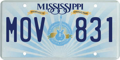 MS license plate MOV831