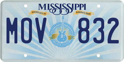 MS license plate MOV832