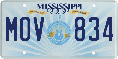 MS license plate MOV834