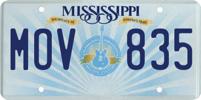 MS license plate MOV835