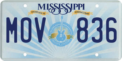 MS license plate MOV836