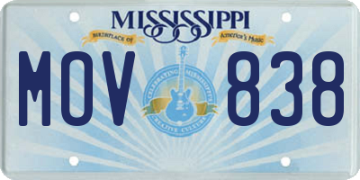 MS license plate MOV838