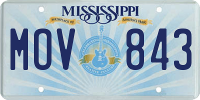 MS license plate MOV843