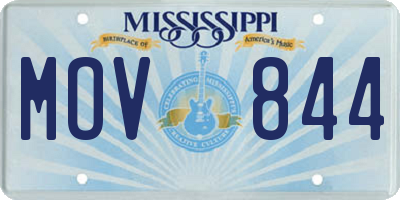 MS license plate MOV844