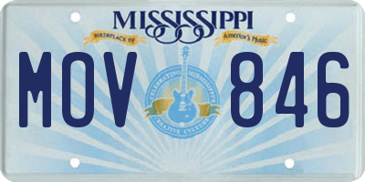 MS license plate MOV846