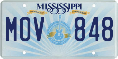 MS license plate MOV848