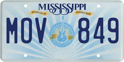 MS license plate MOV849