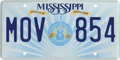 MS license plate MOV854