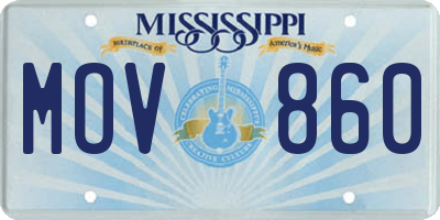 MS license plate MOV860