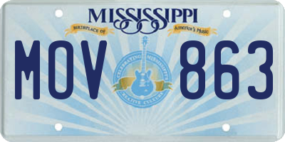 MS license plate MOV863
