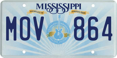 MS license plate MOV864