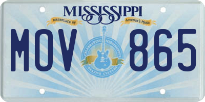 MS license plate MOV865