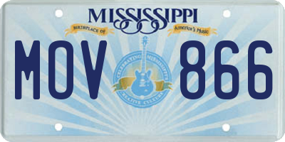 MS license plate MOV866