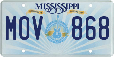 MS license plate MOV868