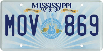 MS license plate MOV869
