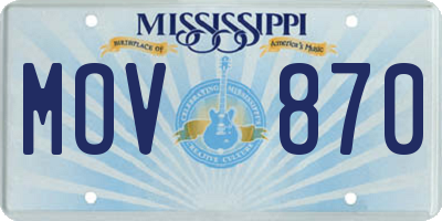 MS license plate MOV870