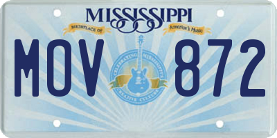 MS license plate MOV872