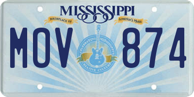 MS license plate MOV874
