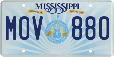 MS license plate MOV880