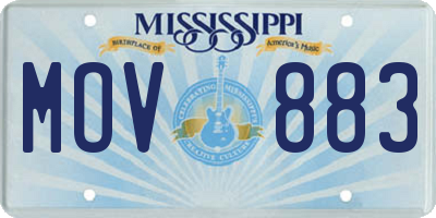 MS license plate MOV883