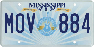 MS license plate MOV884