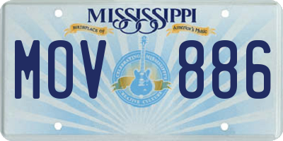 MS license plate MOV886