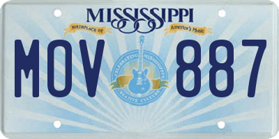 MS license plate MOV887