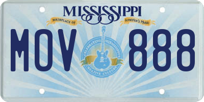 MS license plate MOV888