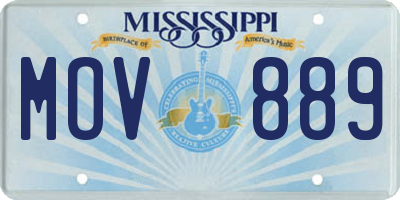 MS license plate MOV889