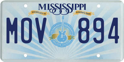 MS license plate MOV894