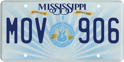MS license plate MOV906